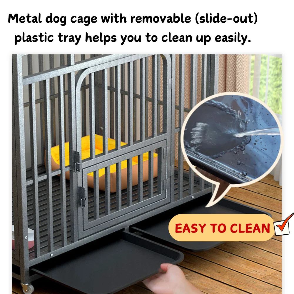 Wholesale Heavy Duty Removable Pet Metal Cage Two Door Design Durable Dog Crate Kennel