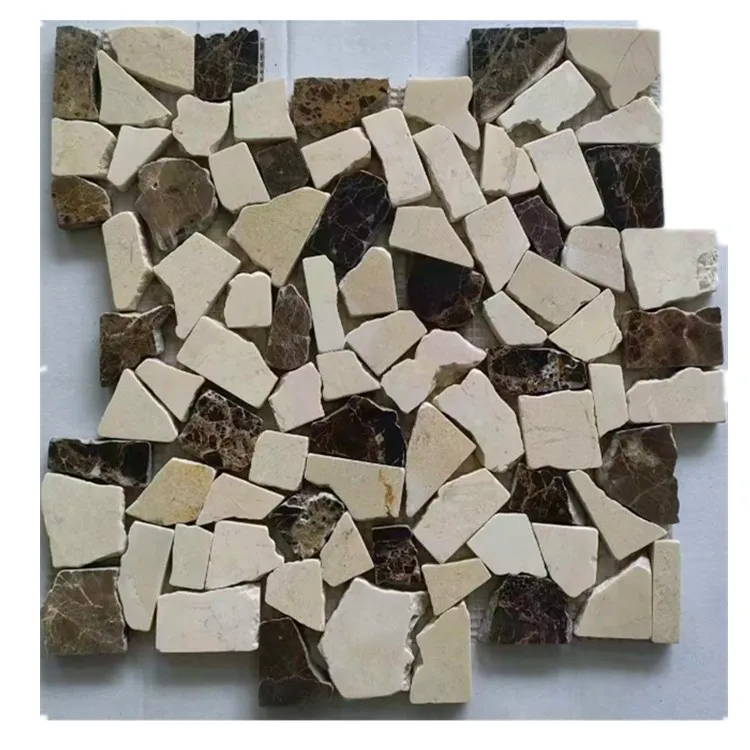 Modern Kitchen Backsplash Pebble Cobble Shape Marble Stone Mosaic Floor Tile