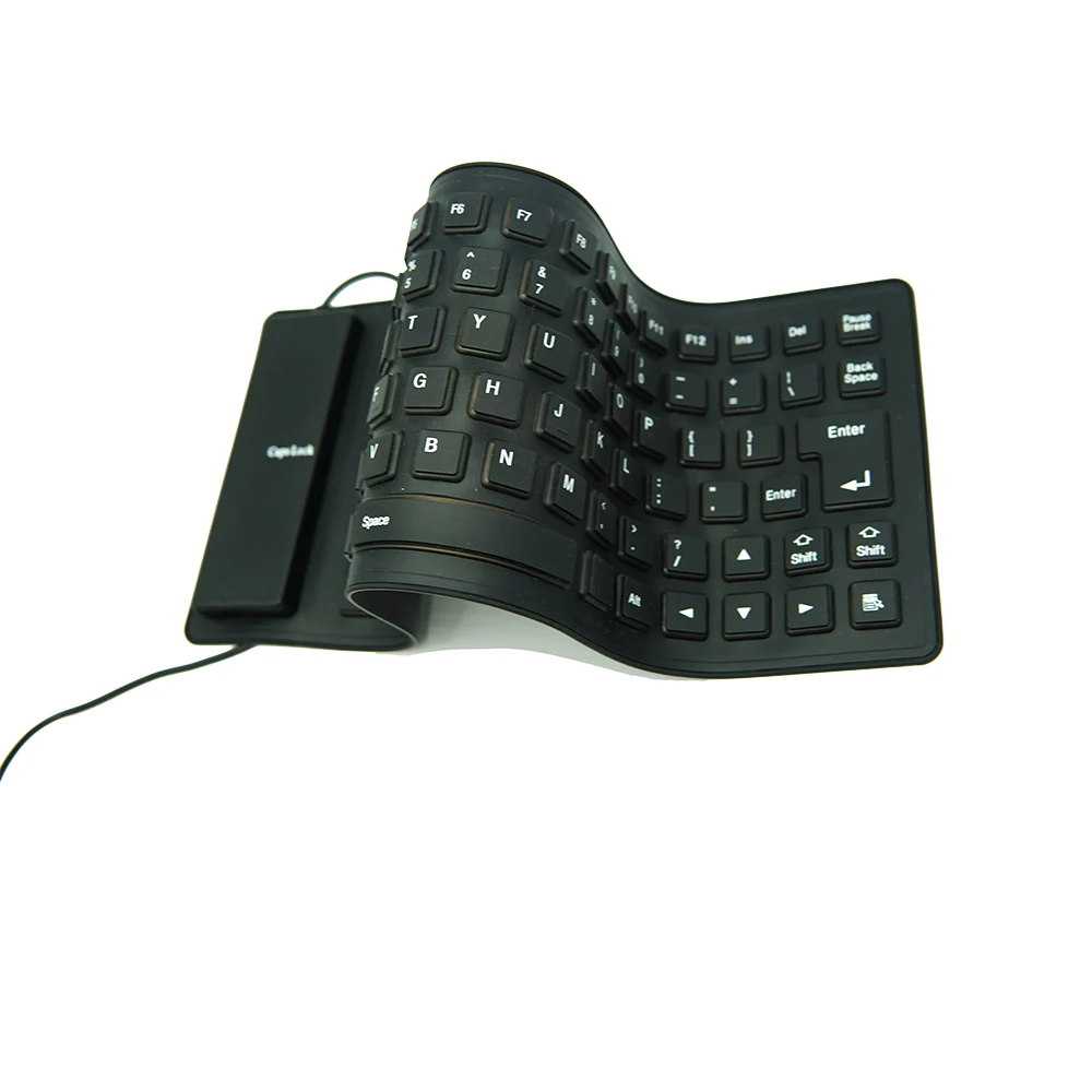 
Factory sales Silicone Flexible Portable Folding Usb Wired Keyboard Waterproof Rollup Computer Keyboard 