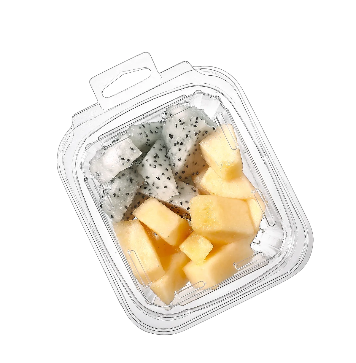 280g New Coming Wholesale Price disposable transparent fruit packaging container hinged clamshell boxes