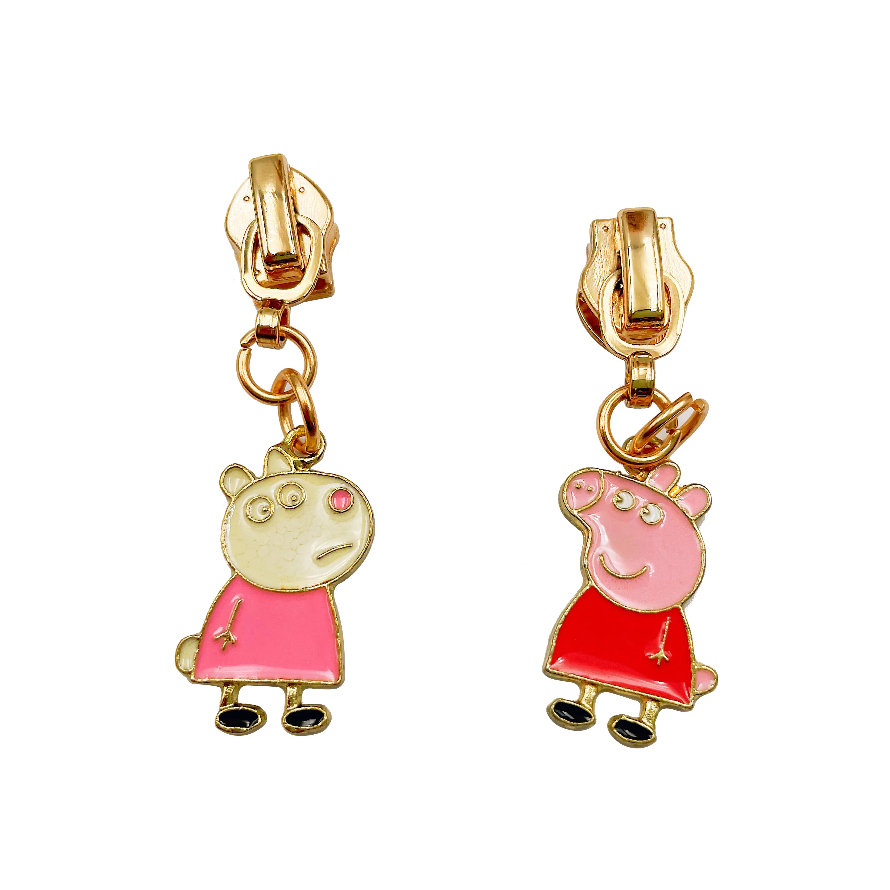 Customized Fashion design with page  Slider Zipper Puller for school bag pencil case wallet and garments