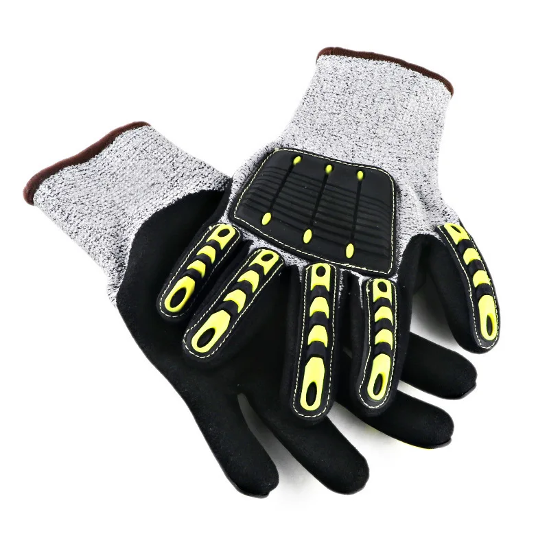 Wholesale Safety Construction Work Gloves Nitrile Cut Resistant Labor Gloves Heavy Duty Impact Gloves For Construction Gardening