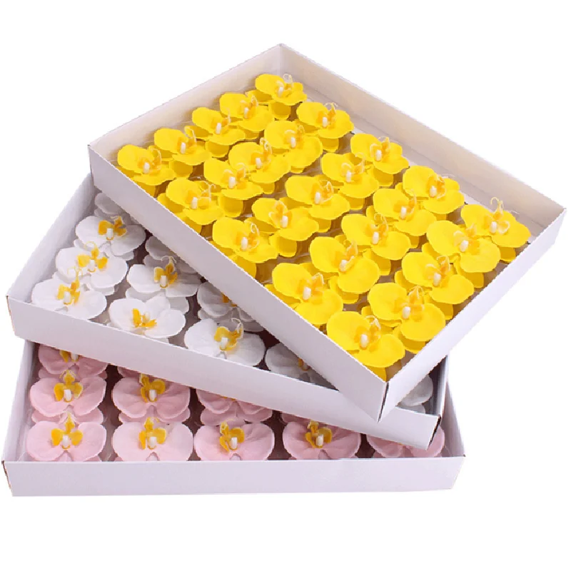 25 шт. искусственные цветы, Бабочка, Орхидея, мыло, цветы, вечный букет цветов