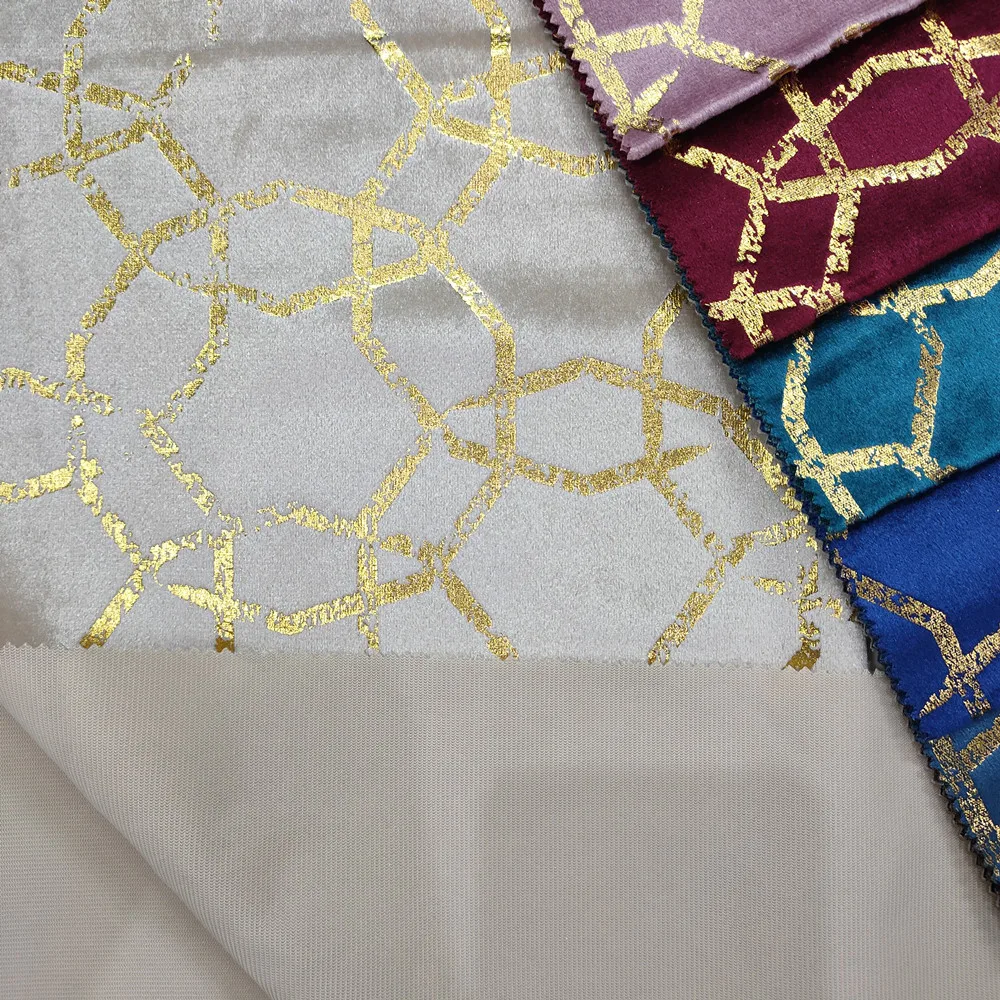 Custom luxury style home textile fabric Italian velvet gilding fabric for curtain