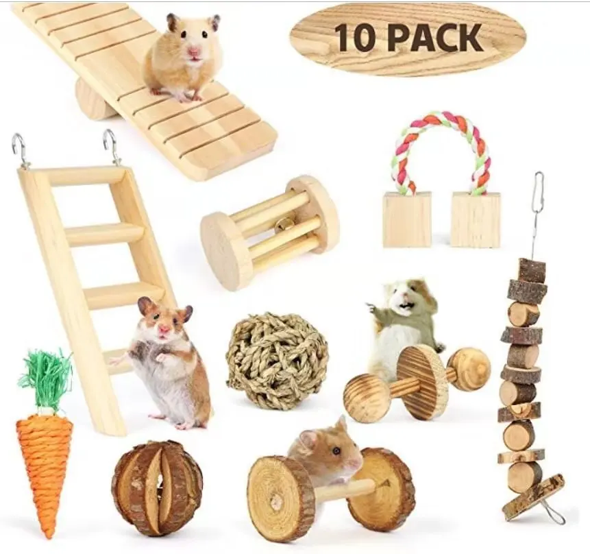 Hamster Wooden Toys Hamster Toy Set Wholesale Hamster Pet Toys and Accessories