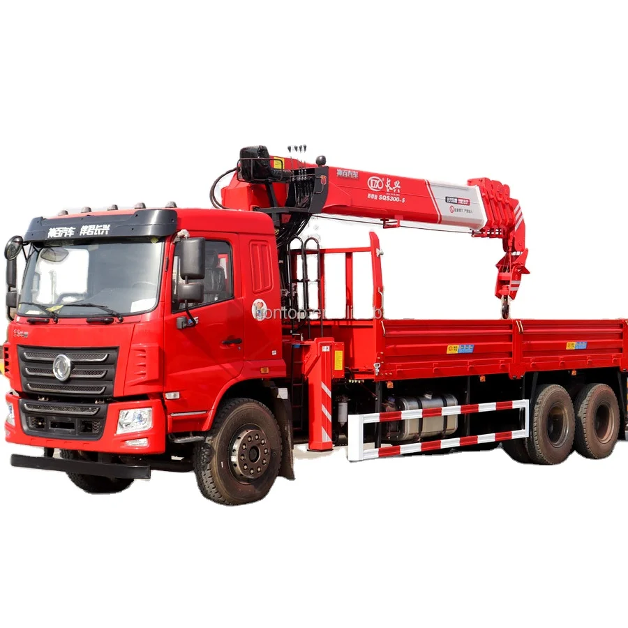 DONGFENG 6x4 10 Wheels Lorry 12 ton Straight Telescopic Boom Cargo Truck mounted Crane for Sale