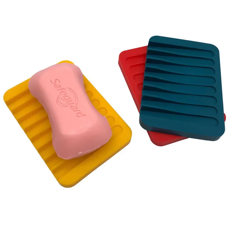 Wholesale Non-Slip Flexible Silicone Soap Dish Holder Elegant Soap Rack for Kitchen Bathroom