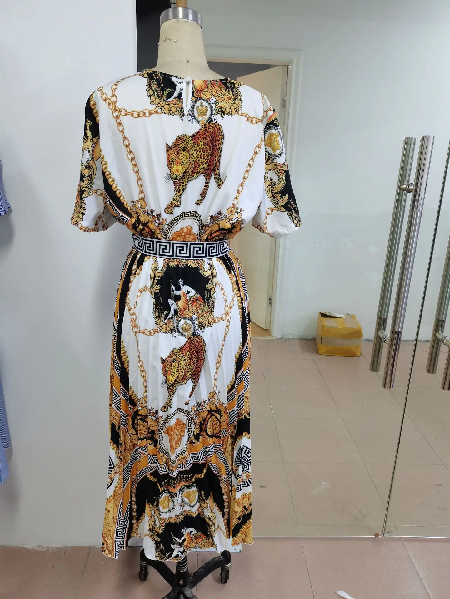 2022 New Large Size Fashion African Style High Waist Long Skirt Printed Temperament Commuter Floral Print Pleated Dress 6