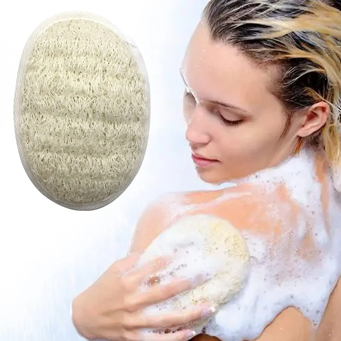 Loofah Exfoliate Body Scrubber Natural Bath Pads Double Sided Scrubbing for Men Women Shower Exfoliation