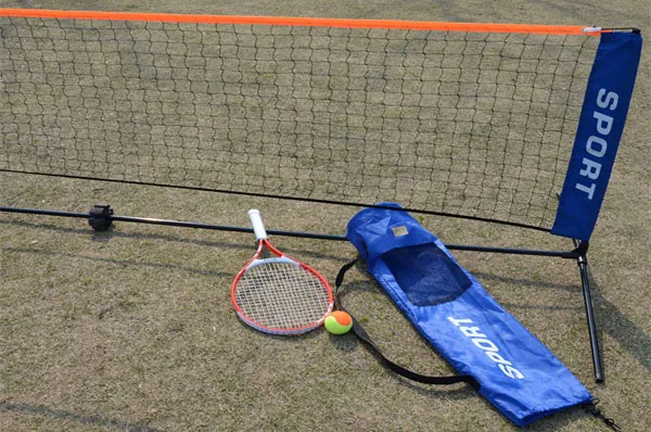 Portable Badminton / tennis racket net set with Steel post / PE net packed in a carry bag