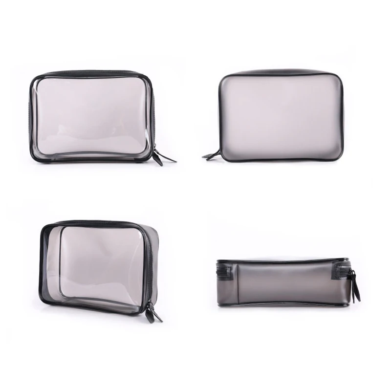 Custom Logo Plastic Small Makeup Bag Waterproof PVC Clear Toiletry Bag Gold Stamp PVC Makeup Pouch with Logo Printing