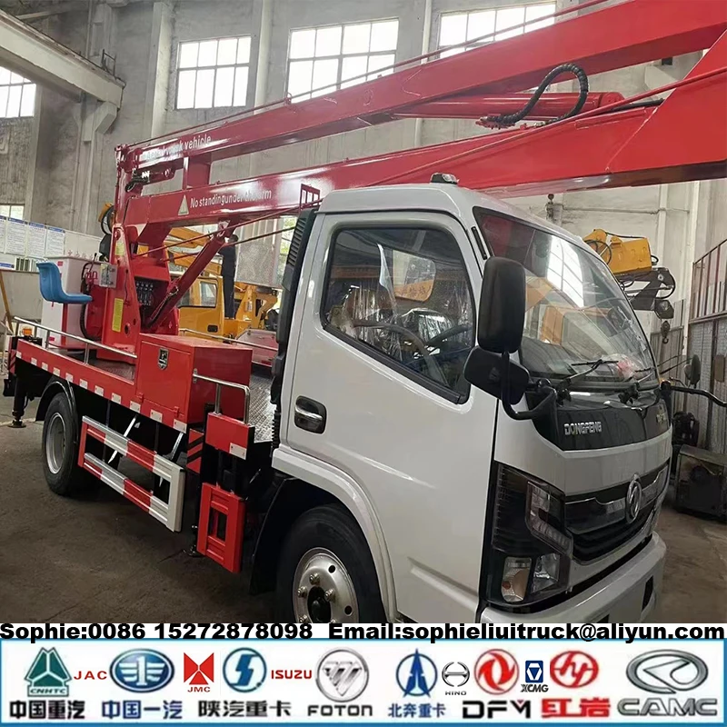 HOWO 4x2 RHD 24M Aerial Ladder Truck Aerial Working Truck Window Wall Cleaning Truck Traffic Light Maintenance Manufacturer