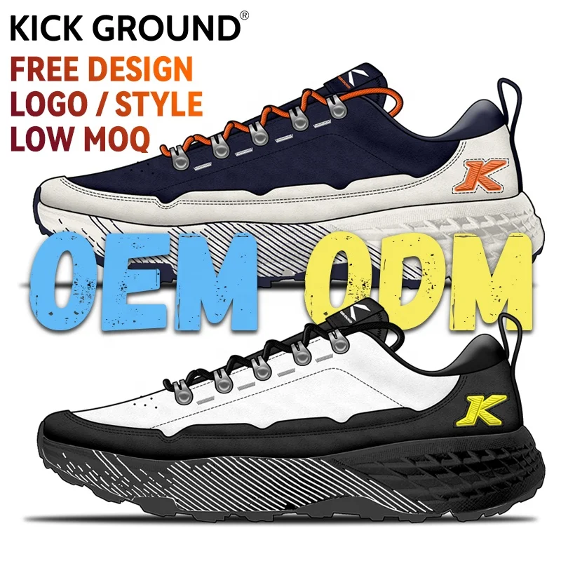 Kick Ground Free Design Wholesale Soccer Basketball Shoes Leather Men Custom Sports Casual Sneaker Shoe Custom Men Shoes