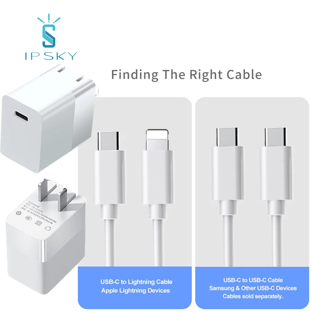  IPSKY Универсальный usb-c 12В 1 5а 5В 3а 9В 2А PD 20 Вт адаптер для быстрой зарядки