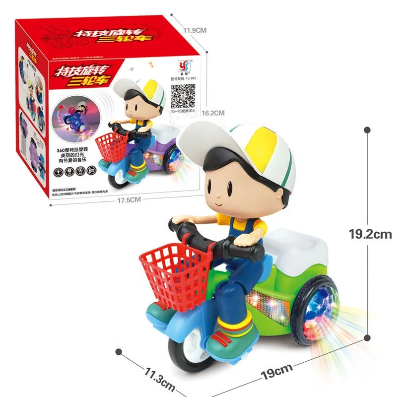 Electric Tricycle Toy Stunt Car With Sound And Light Boy Girl Toys