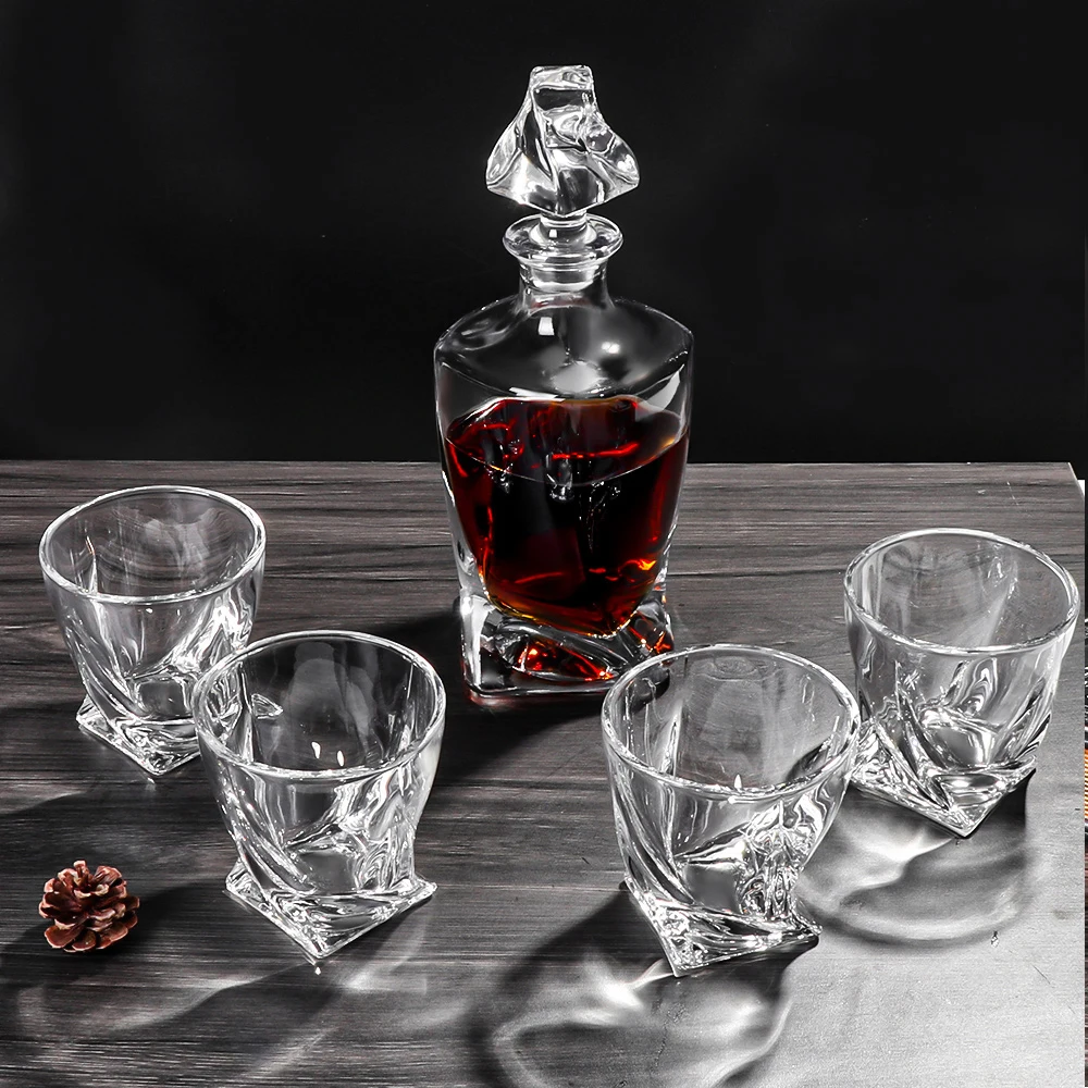 Best selling Shaped Whisky Glass Bottle Glassware Whiskey Glass sets
