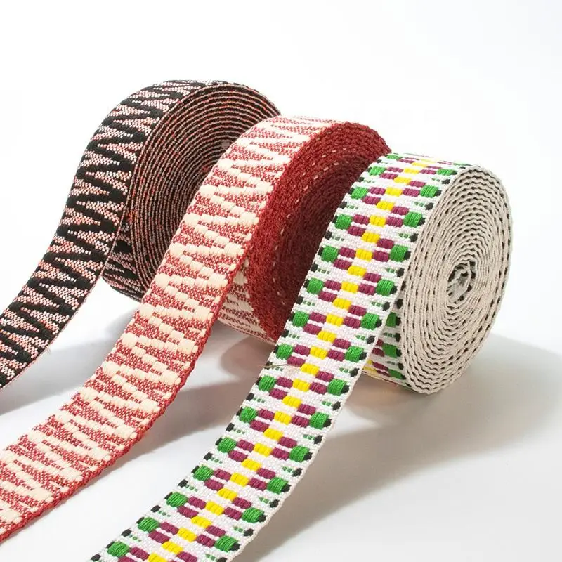 Manufacturers Ethnic Style Jacquard Webbing Colorful Cotton Belt Clothing Shoe Bag Belt Hat Decoration Headwear Accessories