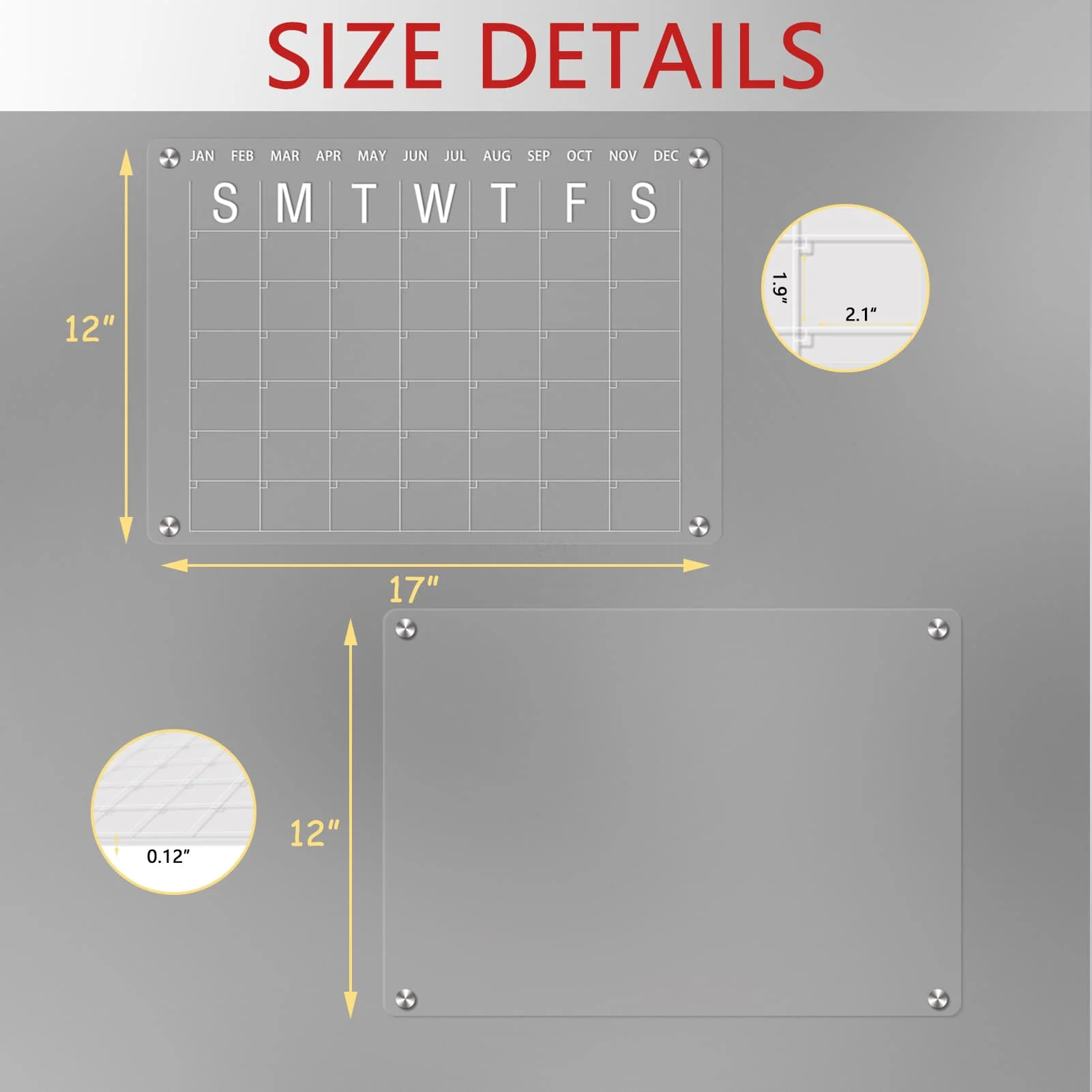 HOMIDEK Amazon Acrylic Dry Erase Board Calendar Acrylic Magnetic Whiteboard Planner for Fridge