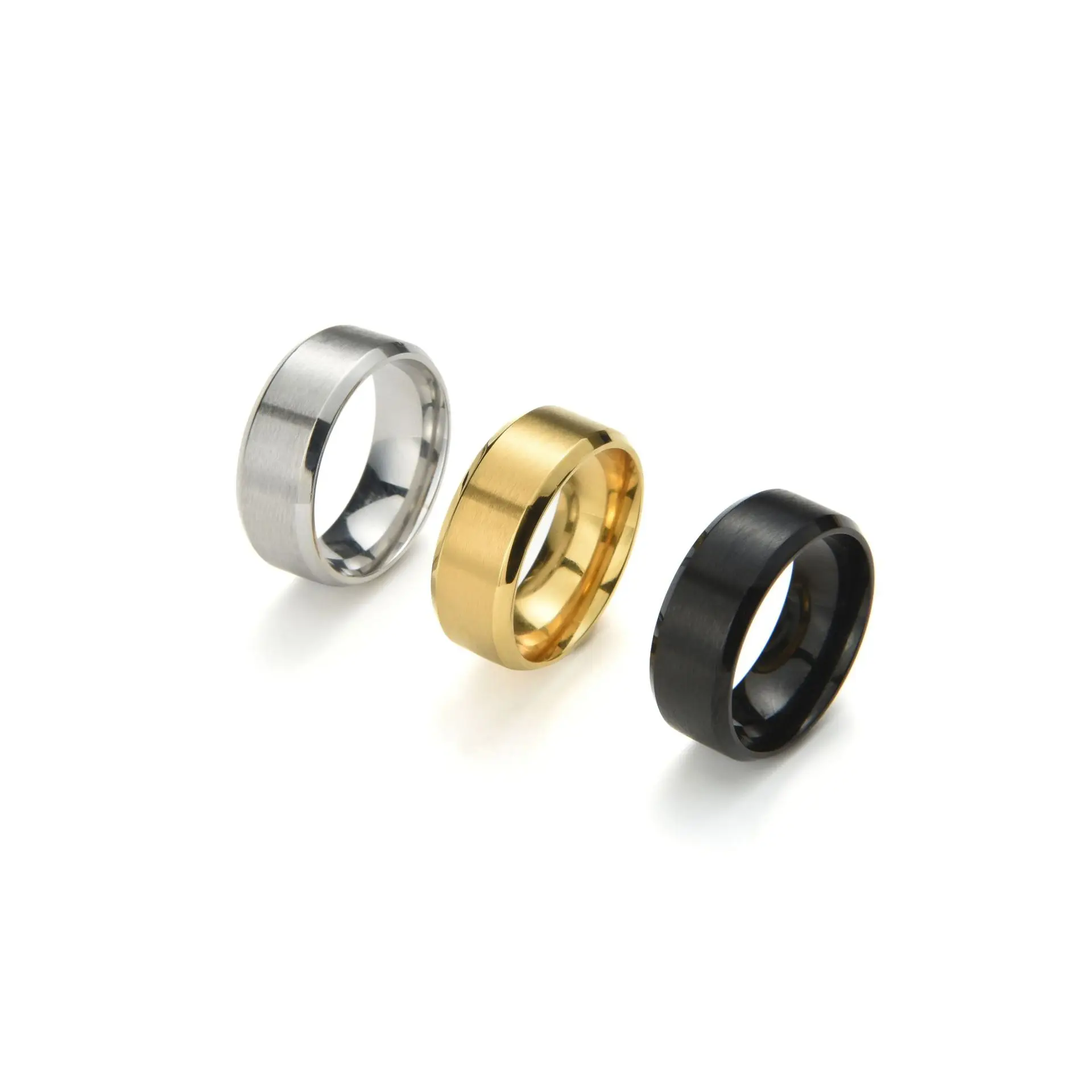 Wholesale 8MM Tungsten Ring Simple Smooth Mirror Polishing Matte Stainless Steel Engagement Jewelry Fashion Cross-Border Design