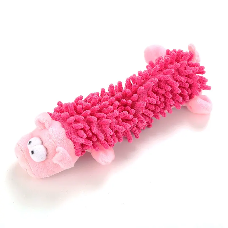 Durable low price 6 animal shapes squeaky bite dog plush toys