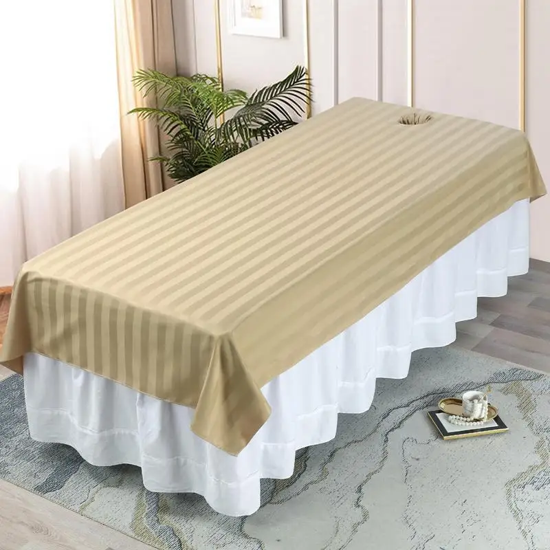Wholesale Polyester Stripe SPA Sheet Massage Table Sheet