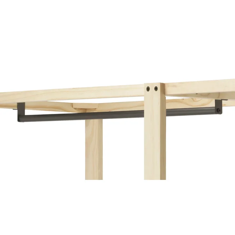 Modern Wooden Open Bedroom Closet Modern Storage Cloth Cabinet Armoire Wardrobe with Partitions, Clothes Rail and shoe rack