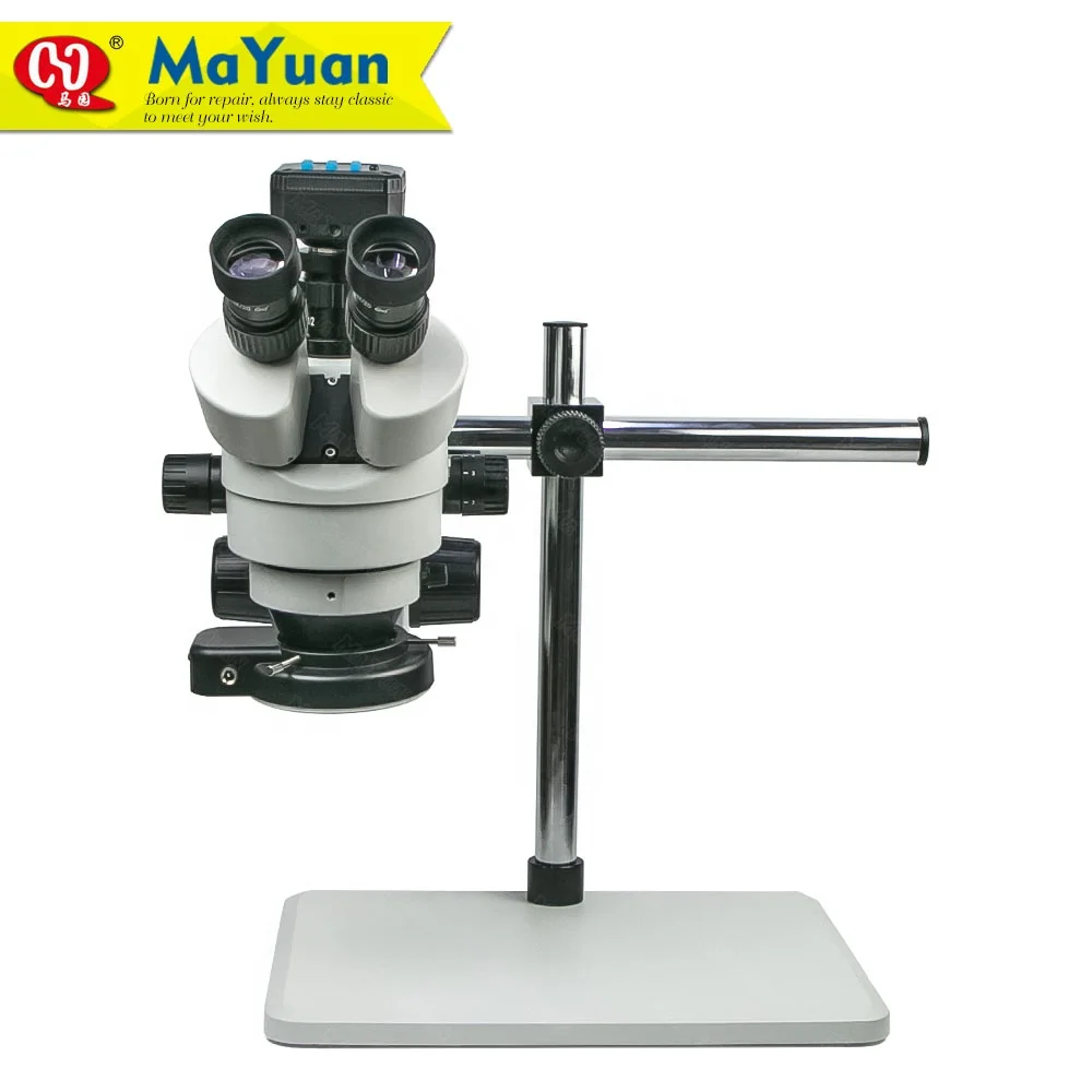 7-45X Single Arm Trinocular Stereo Zoom PCB Repair Microscope