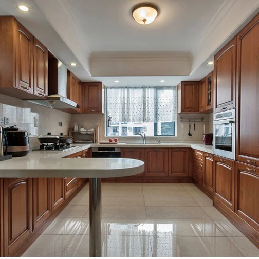 European Modern Kitchen style Classical Solid Wood Kitchen Cabinets