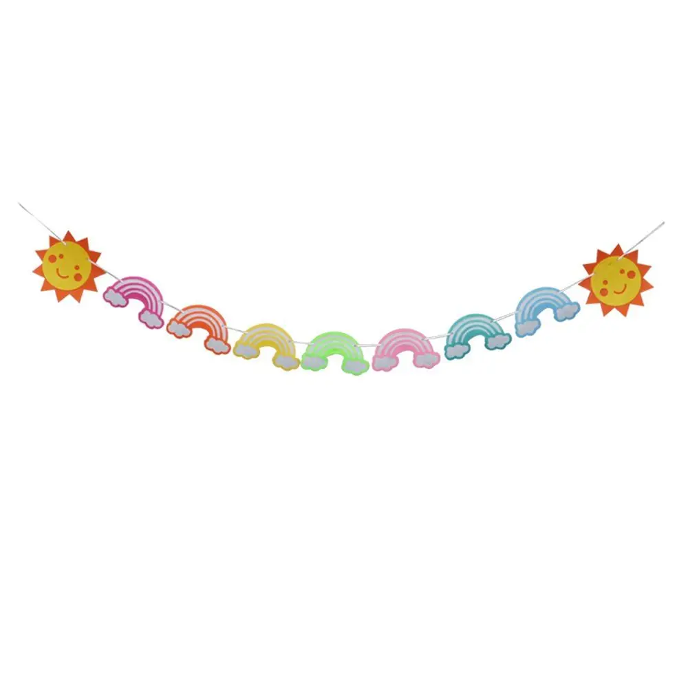 Rainbow Garland Balloons Arch Birthday Decoration Happy Birthday Flags Banner Bunting Boy Girl Baby Shower Party Supplies