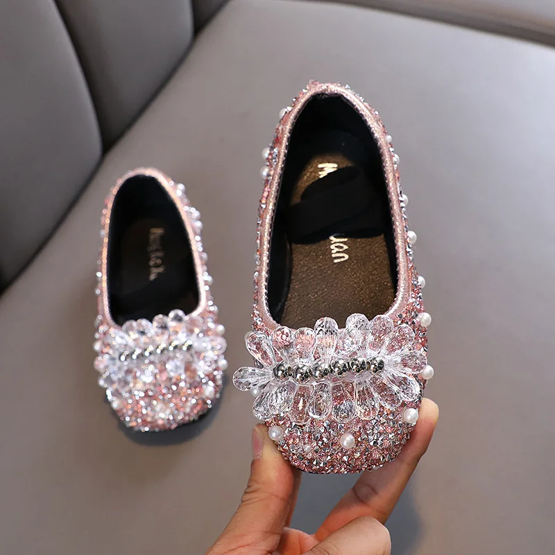 2024 Fall new baby girls Girls Princess Diamond single shoe shoes dance performance shoes