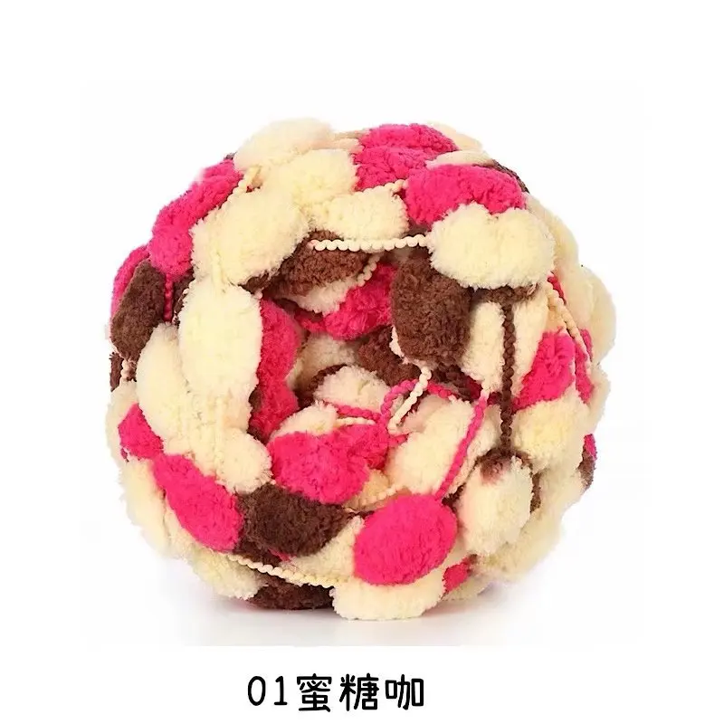 Hot Colorful Large Chenille Pom Pom Yarn Ball Crochet for Children Felt Craft Kits Hot Selling Hand Knitting rainbow color yarn
