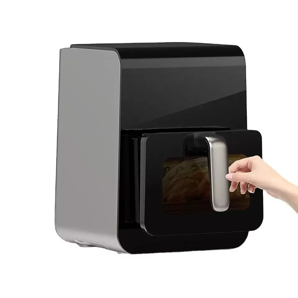 5.5L New Model Air Fryer Oven with LCD Digital Screen 1400W Electric Stainless Steel Square PTFE Digital Control Custom Logo 220