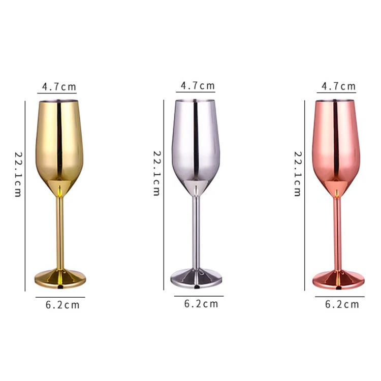 Stainless Steel Unbreakable Sparkling Champagne Goblet Wine Cup Mugs