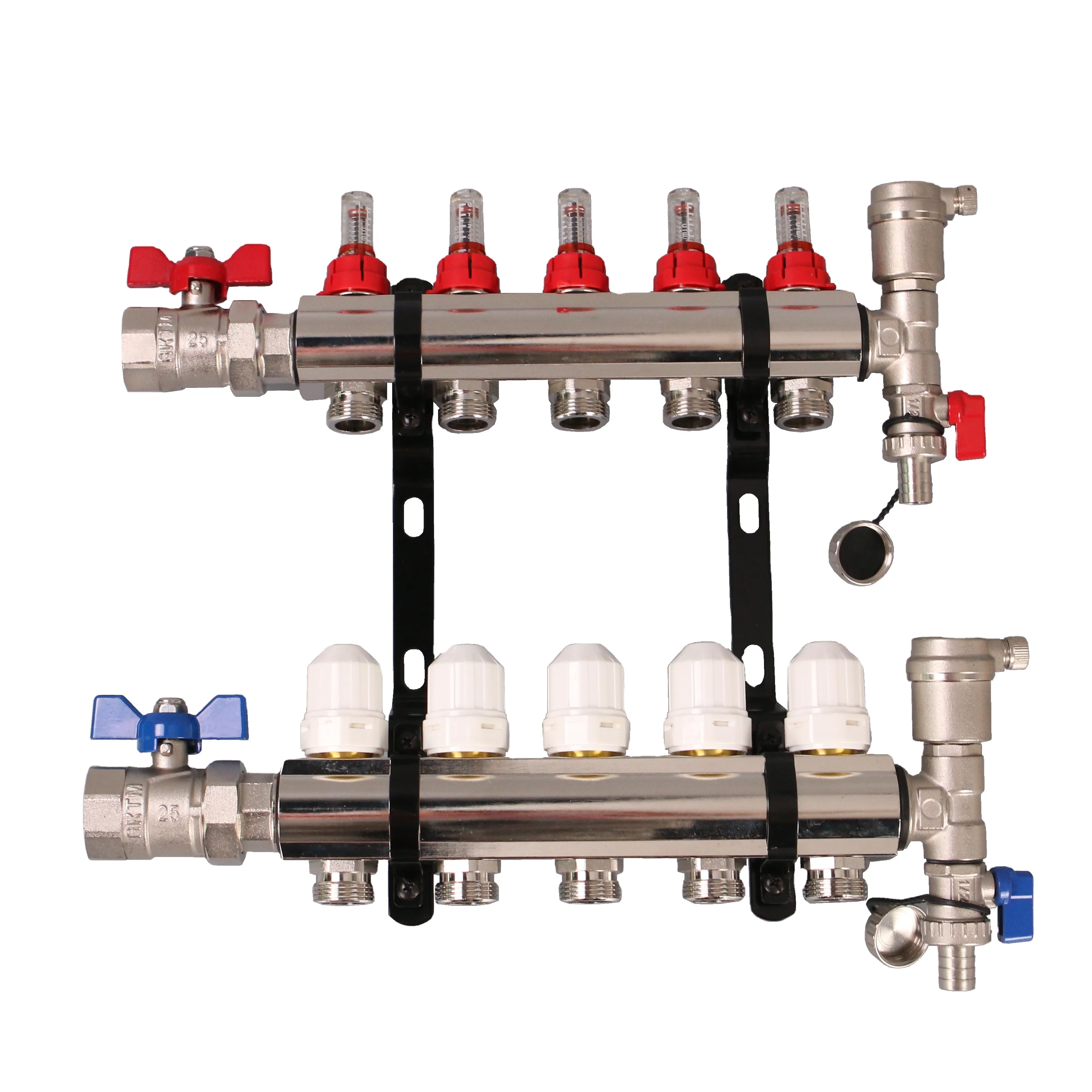 Europe market brass manifolds underfloor heating with brass manifold valve kit