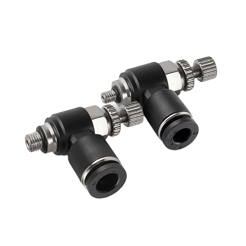 Pneumatic miniature Elbow 90 Degree SL Control Valve Push to Connect Air Line Fitting Air Flow Fittings