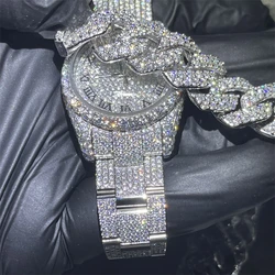 iced out hip hop jewelry Accept Customization Men Luxury Watch Iced Out VVS Moissanite Watch Bling Diamond Watch