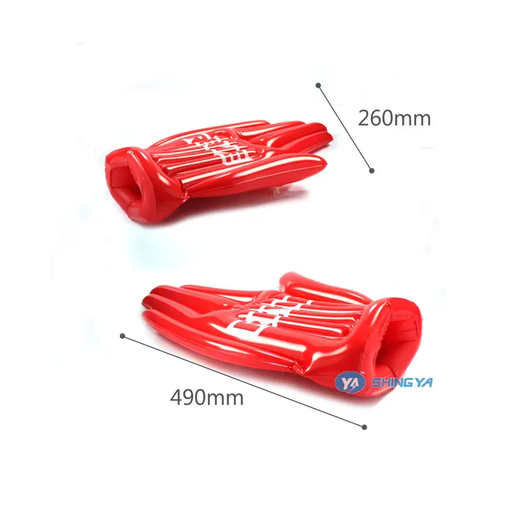 promotional customized logo pvc inflatable hand for cheer up plastic fan hand inflatable clappers