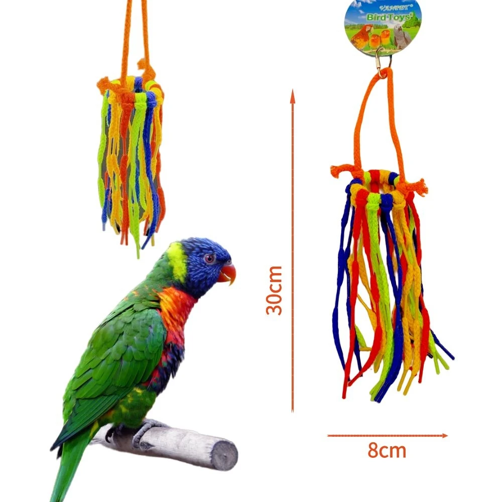 Colorful Pet Bird Cage Perches Parrot Chew Toy for Sale Natural Living Wooden bird ladder  for parrots toy cage toy