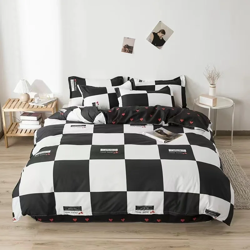 Factory Custom Printed Cotton Sheet Set Quality King Size Duvet Covers and Bed Spread Quilts Silk Filled Bedding for Home Use