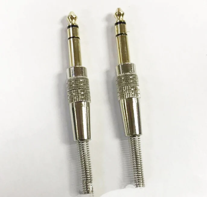 Metal 3 poles 3.5mm stereo male plug screw-in 3.5mm female jack to 3 pole 6.35mm plug adapter 2 in 1 Guitar Mic audio connector