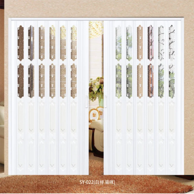 Accordion pvc doors commercial modern interior pvc toilet plastic frame folding door 20ft decorative door panel philippines
