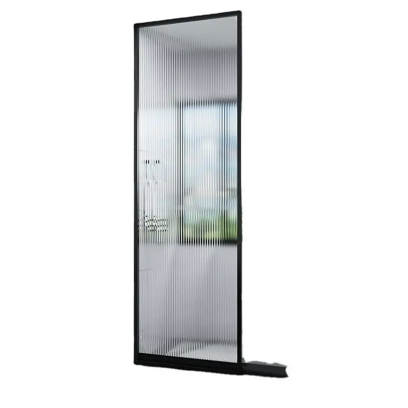 Fluted Pattern Toughened Clear Low Iron Narrow Reeded Privacy Interior Glass Partition Shower Door