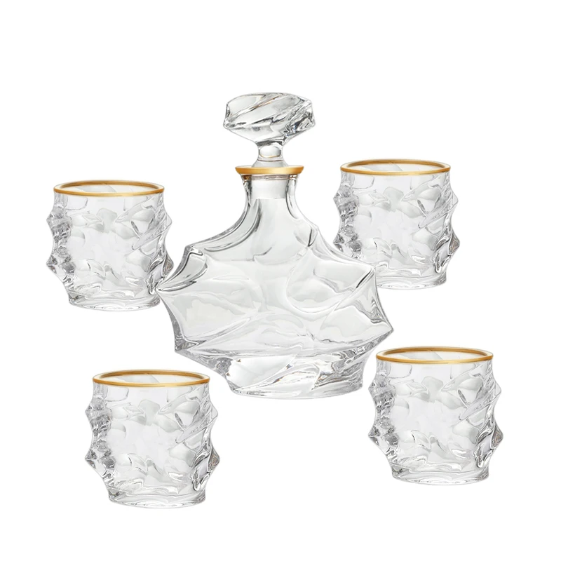 Luxury Custom Gift Whiskey Decanter Set Glass Wine Bottle Liquor Whisky Sets Whiskey Glasses for Home Bar