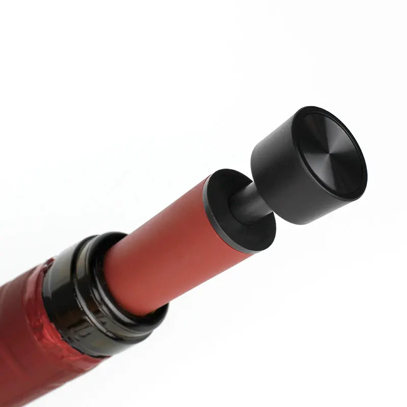 In Stock Wine Accessories Black ABS Silicone Vacuum Sparkling Wine Bottle Stopper Custom for Wine Bottles