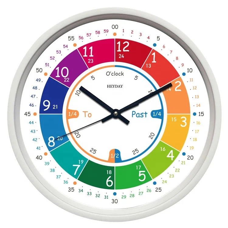 telling time learning wall clock teaching clock for children kids