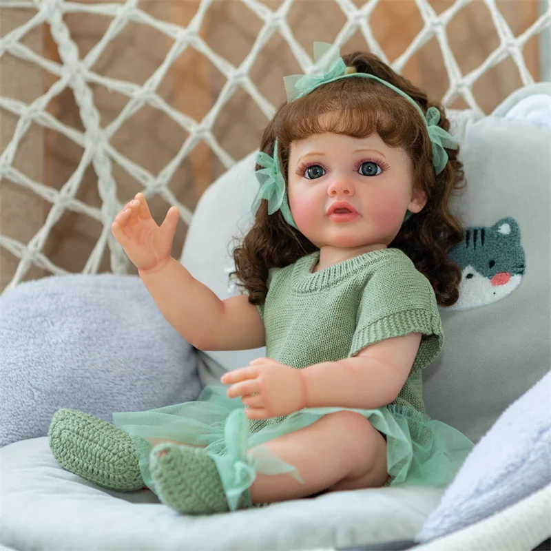 Горячая Распродажа кукла реборн 55 см 3D Кожа видимые вены 100% силиконовая