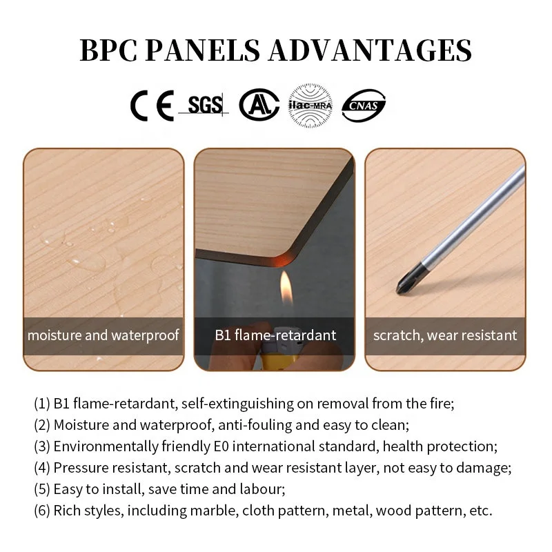 PET 1220x2440mm Decorative Indoor Flat Wall Fiber Panel Bamboo Charcoal Wood Veneer for Home Office