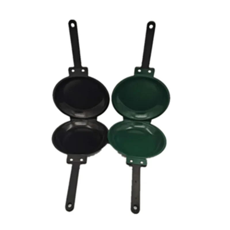 Double Sided Frying Pan Green Non-stick Ceramic Coating Flip Frying Pan Pancake Maker Bread Egg Pot Household Kitchen Cookware