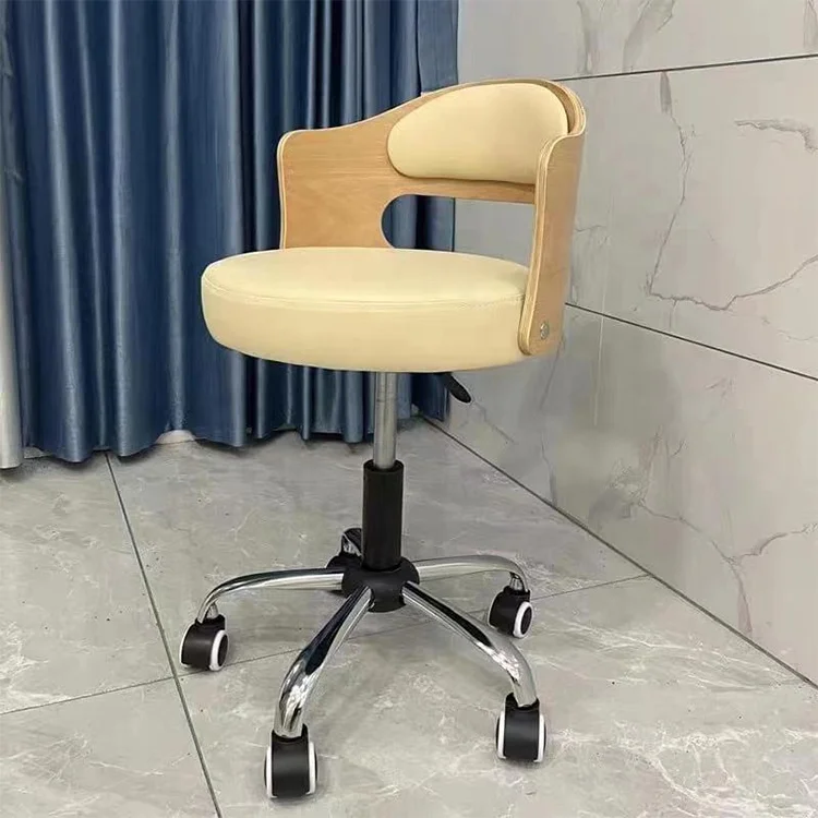 Manicure chair simple household small solid wood elevator computer chair small swivel chair
