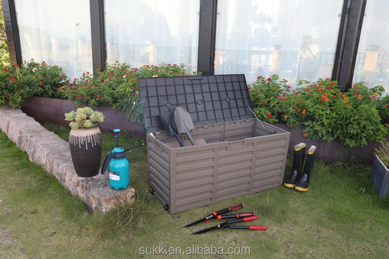 2023 Hot Products Outdoor Plastic Garden Shed Garden Bin Garden Storage Box